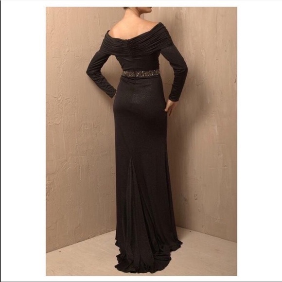 Jovani Off the Shoulder Long Sleeve Gown - Picture 2 of 2